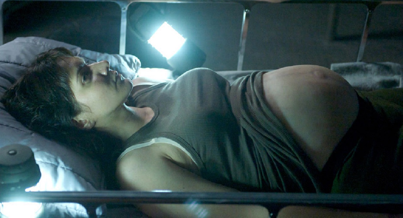 An alien-impregnated Amy Matysio in Stranded (2013)