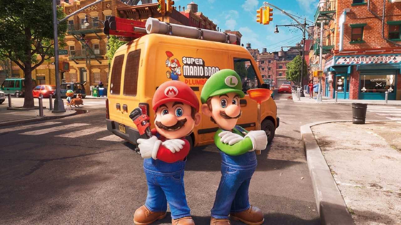 Brothers Mario (Chris Pratt) and Luigi (Charlie Day) in The Super Mario Bros. Movie (2023)