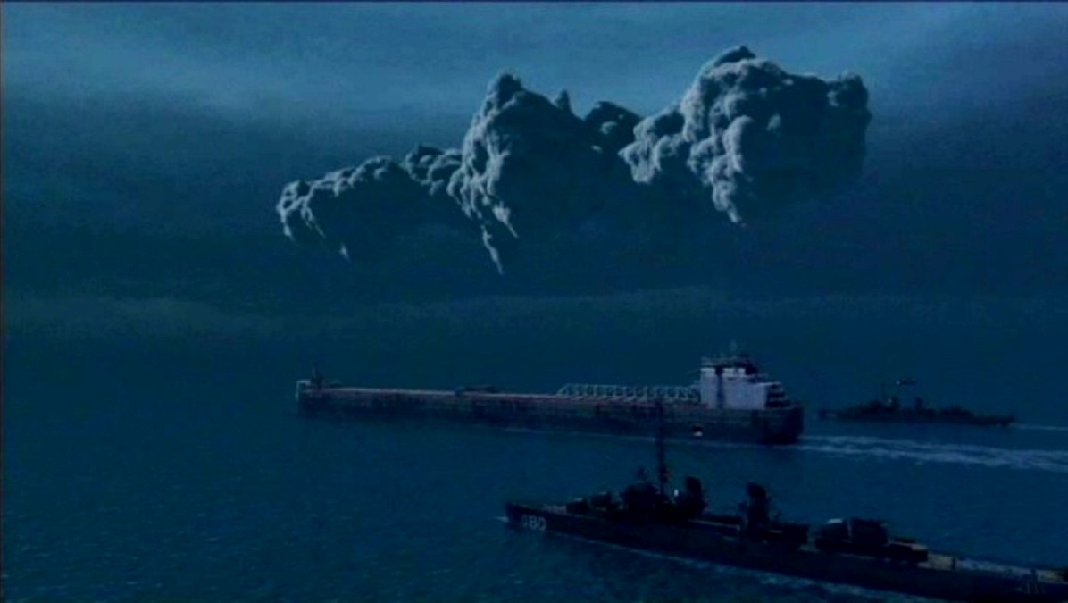 The tanker Velizar and cloud of antimatter gas in Super Tanker (2011)