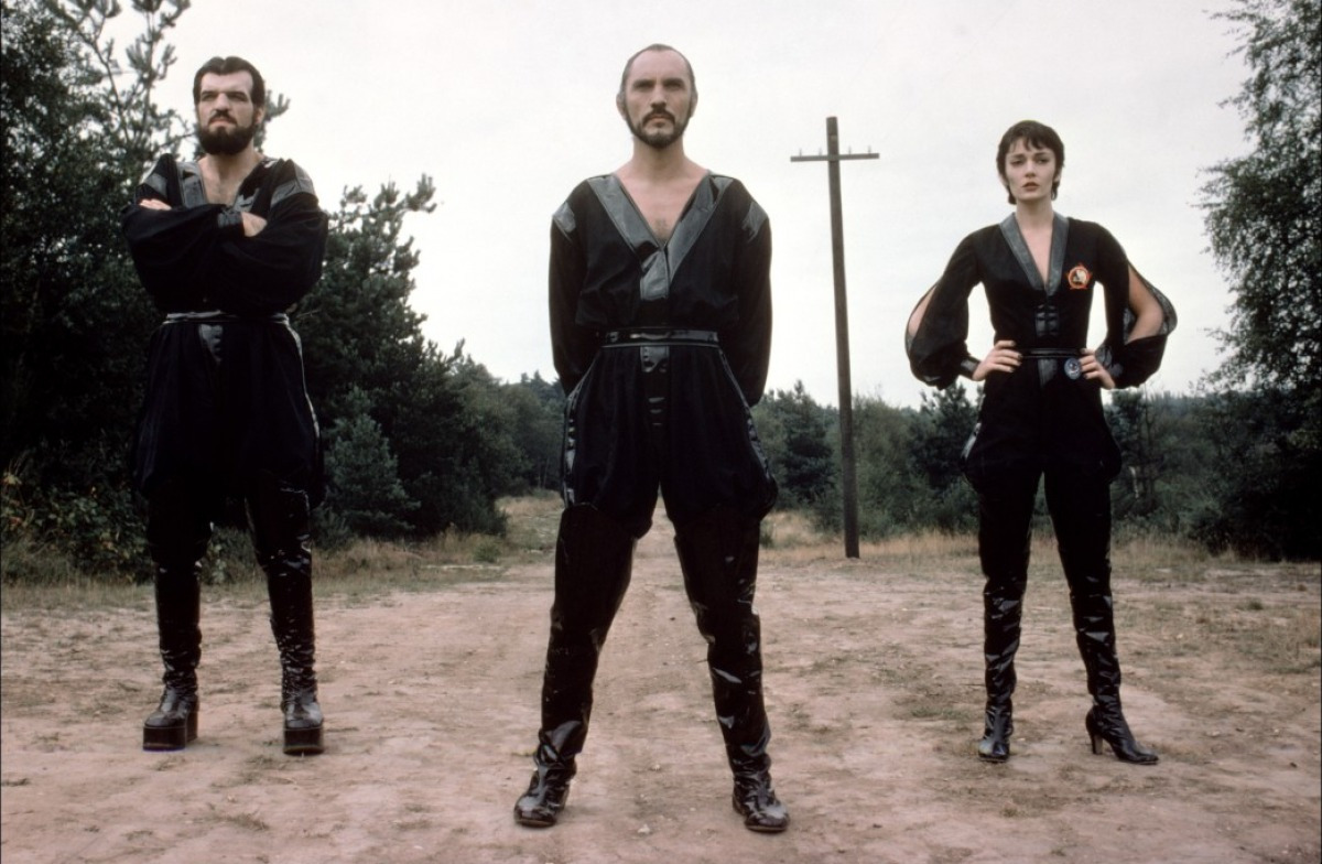 The Phantom Zone villains - (l to r) Non (Jack O’Halloran), General Zod (Terence Stamp) and Ursa (Sarah Douglas) in Superman II (1980)