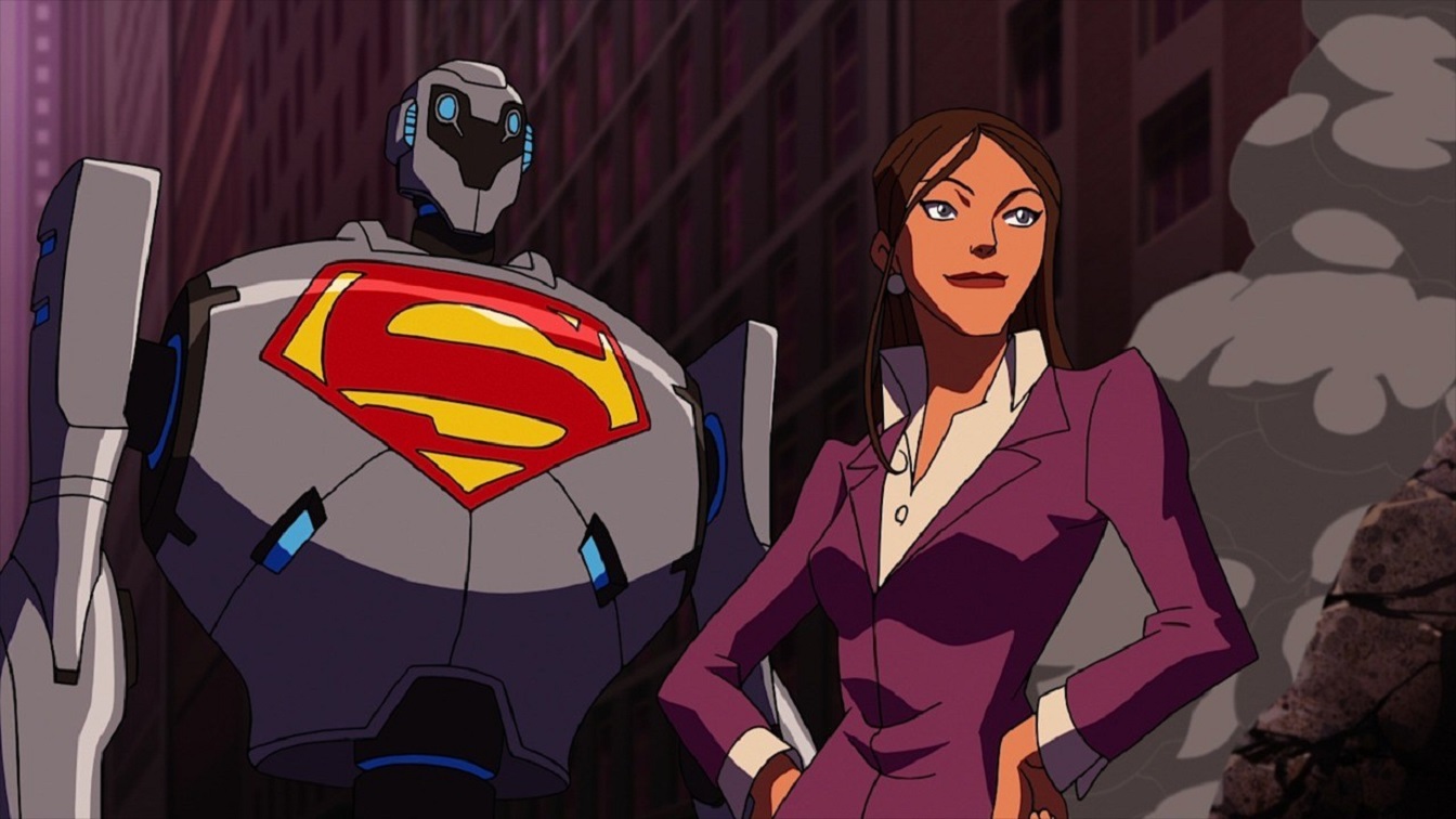 Lois Lane and one of the Super Robots in Superman vs. The Elite (2012)