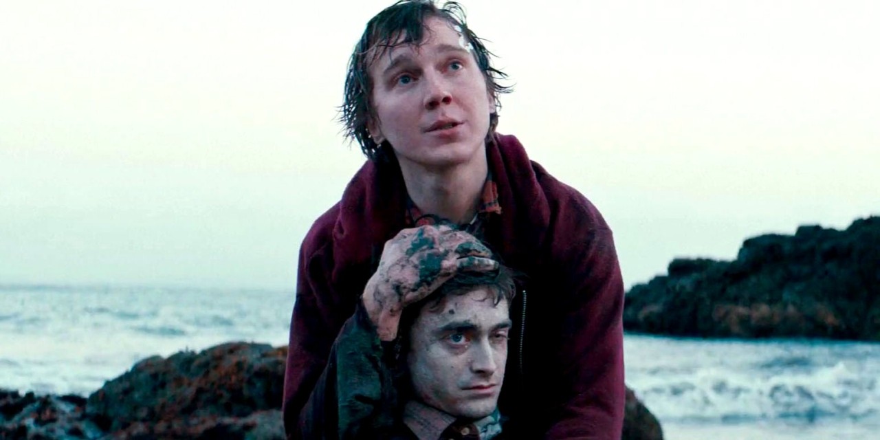 Hank (Paul Dano) and Daniel Radcliffe as Manny the corpse in Swiss Army Man (2016)