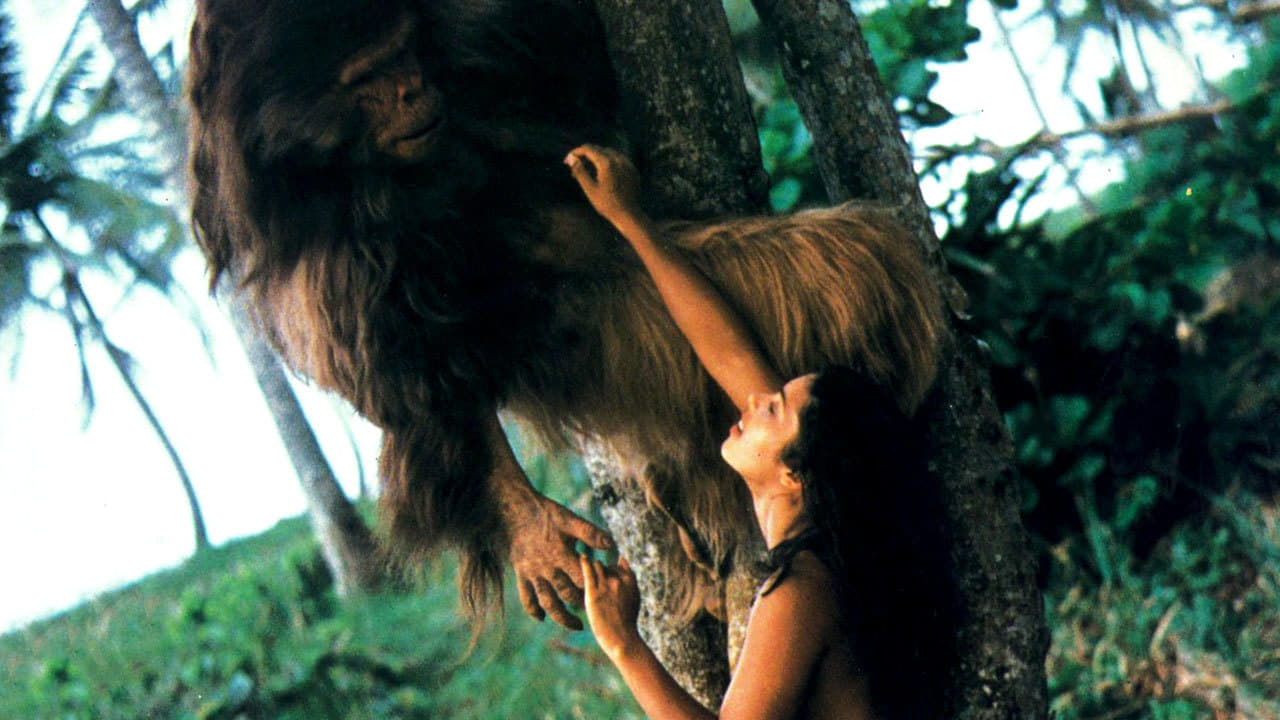 Tanya (D.D. Winters aka Vanity) and ape paramour in Tanya's Island (1980)