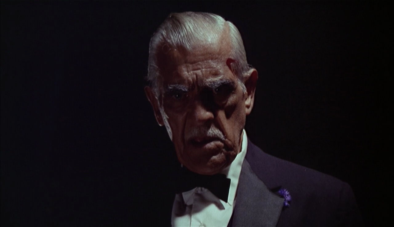 An 80 year-old Boris Karloff in his penultimate performance as aging horror star Byron Orlok in Targets (1968)