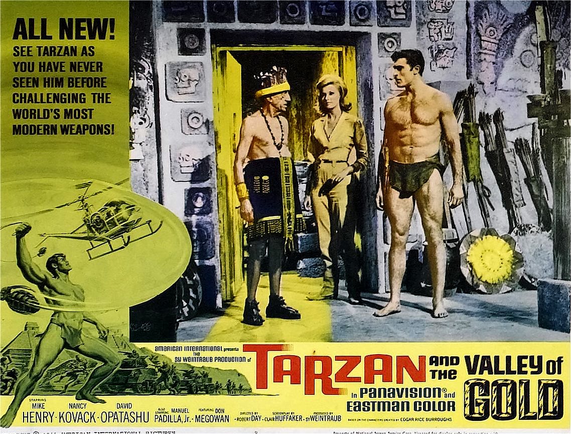 Tarzan (Mike Henry) and Nancy Kovack arrive in the lost city in Tarzan and the Valley of Gold (1966)