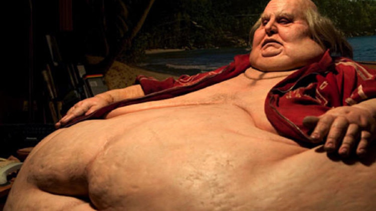 A grossly obese Gergely Trócsányi in Taxidermia (2006)