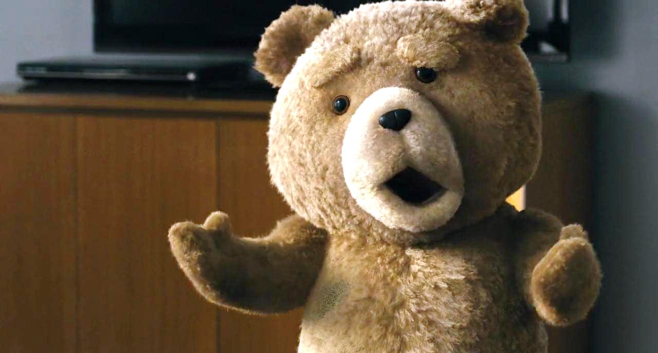 Ted the foul-mouthed teddy bear (voiced by Seth MacFarlane) in Ted (2012)