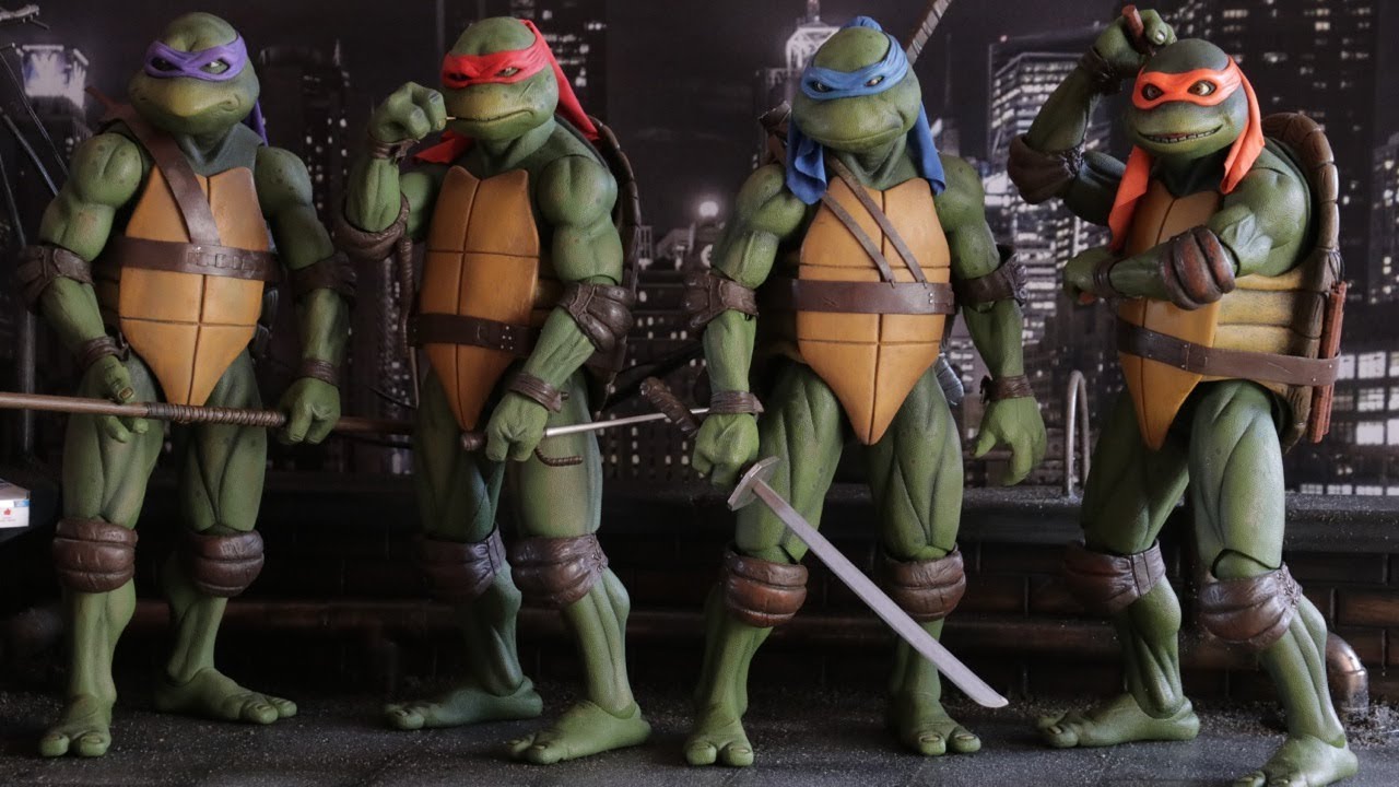 The Teenage Mutant Ninja Turtles - (l to r) Donatello, Raphael, Leonardo and Michelangelo in Teenage Mutant Ninja Turtles (1990)