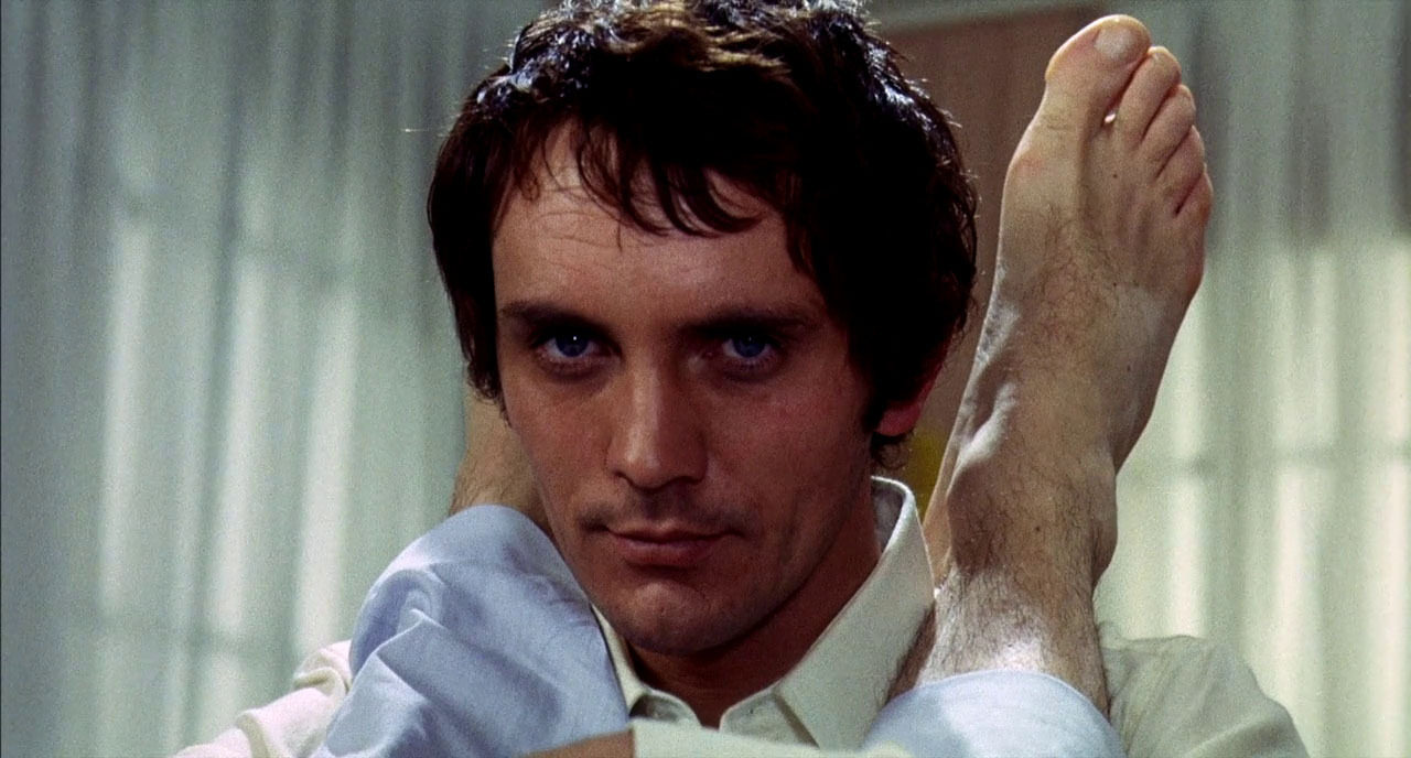 Terence Stamp as the mysterious visitor in Teorema (1968)