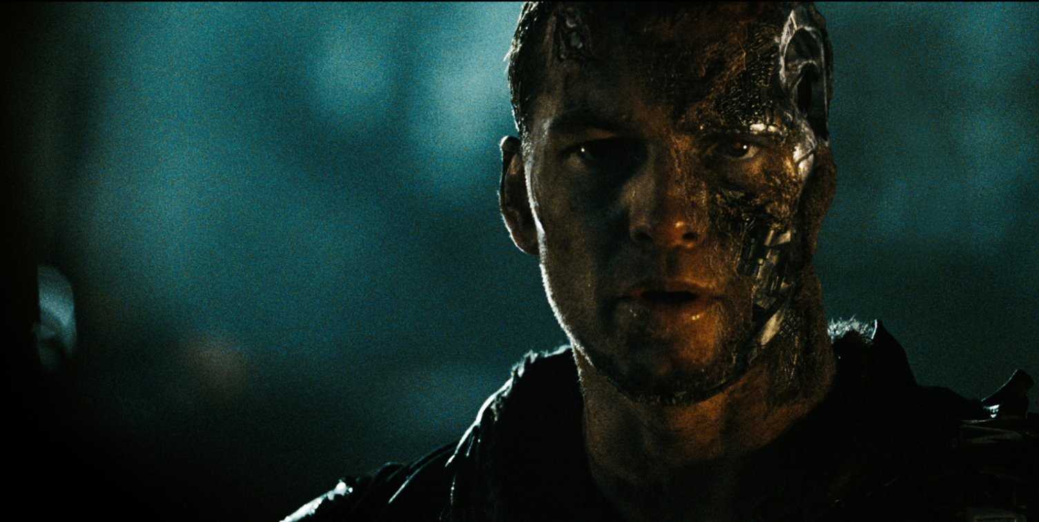 Sam Worthington as the half-human, half-machine Marcus Wright in Terminator Salvation (2009)