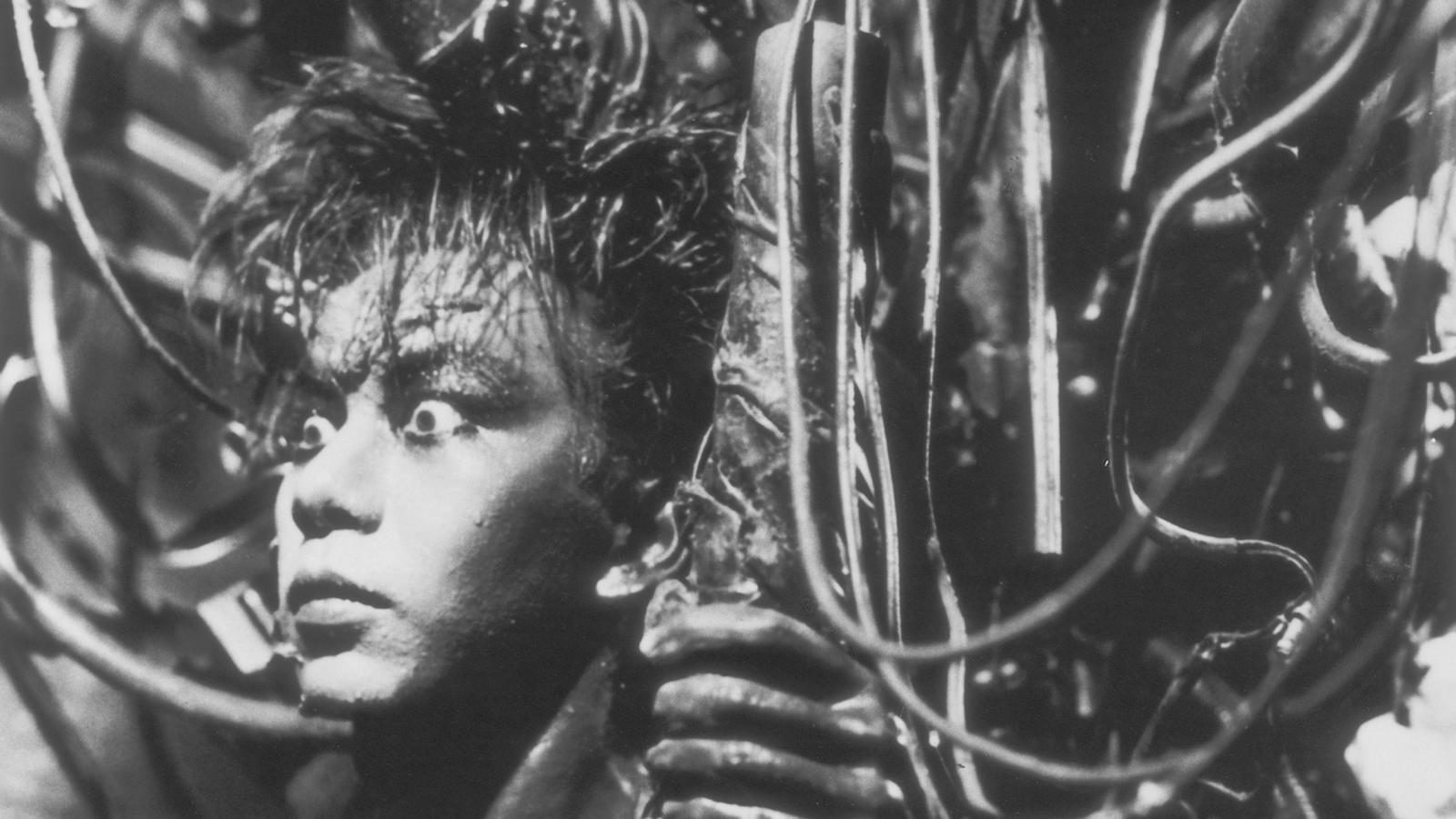 The fusion between man and machine in Tetsuo: The Iron Man (1989)