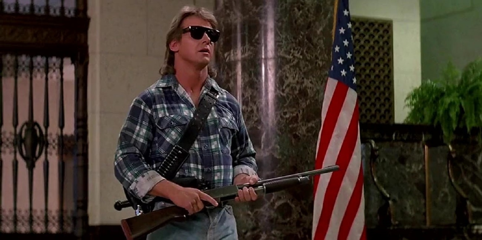 Roddy Piper come to "chew bubblegum and kick ass – and I’m all out of bubblegum" in They Live (1988)