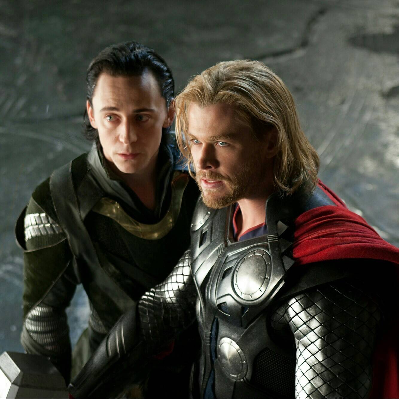 Loki (Tom Hiddleston) and Thor (Chris Hemsworth) in Thor (2011)