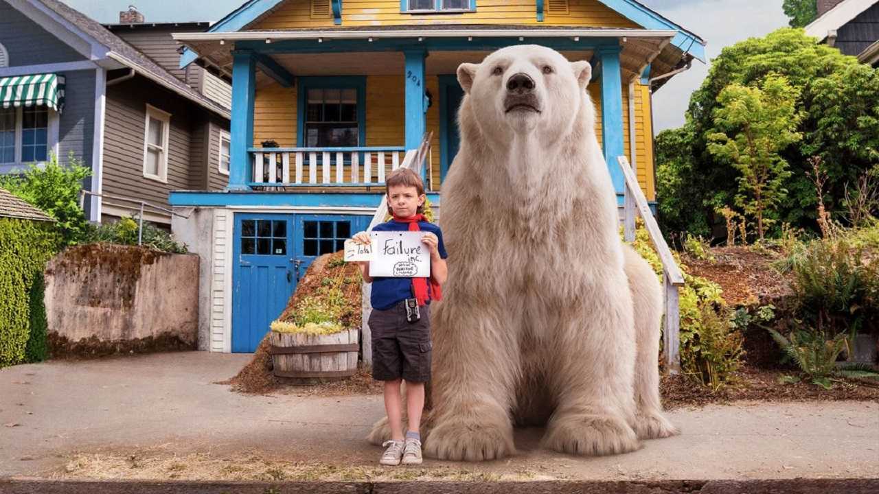 Timmy Failure (Winslow Fegley) and Total the imaginary polar bear in Timmy Failure: Mistakes Were Made (2020)