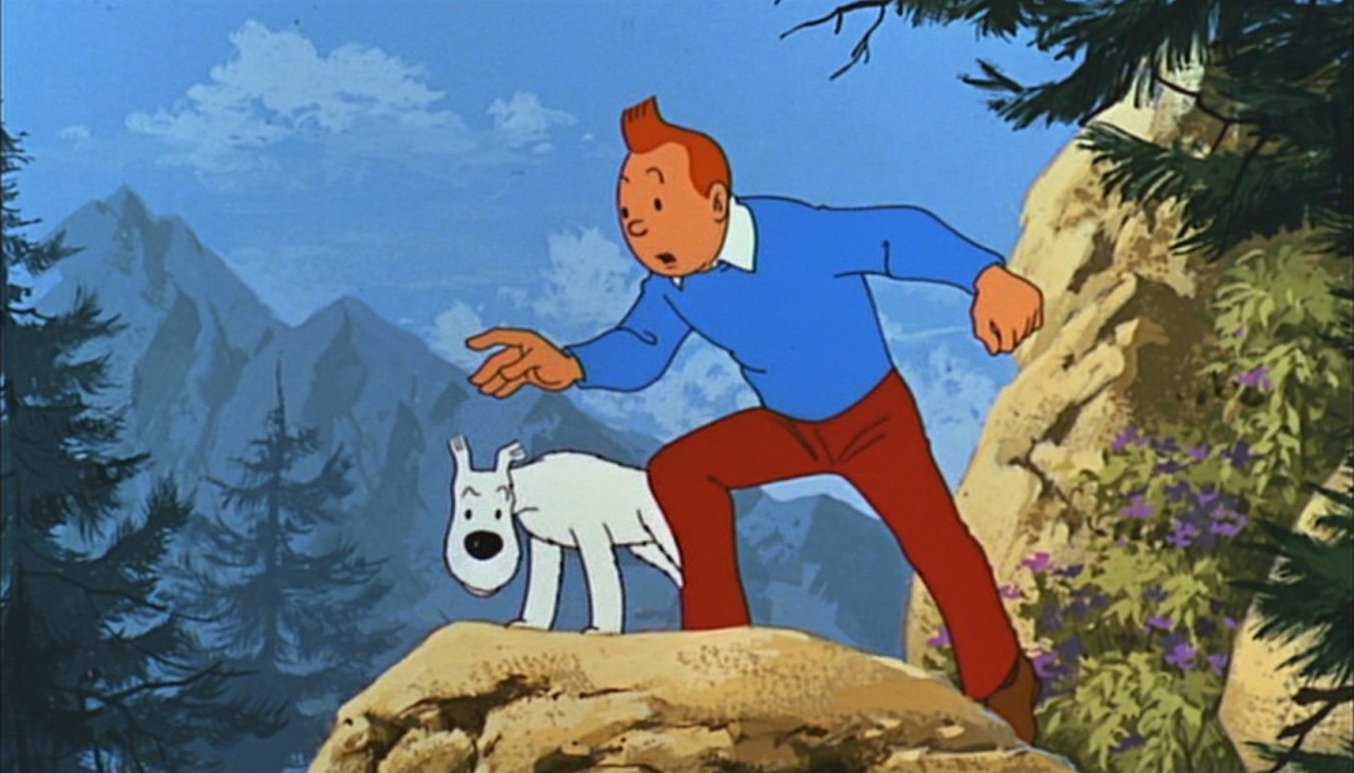 Tintin and Snowy in Tintin and the Lake of Sharks (1972)