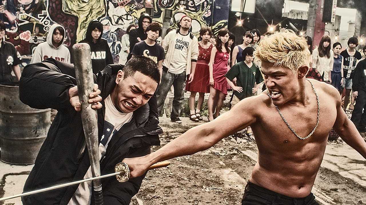 Street gang warfare - Young Dais and Ryohei Suzuki in in Tokyo Tribe (2014)