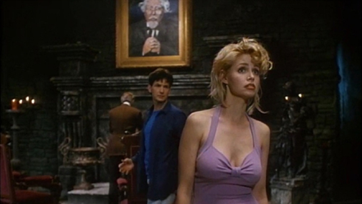 Steve Altman and Teri Copley explore Castle Orlock in Transylvania Twist (1989)