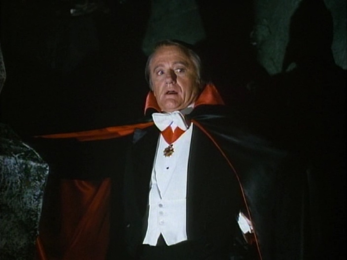 Robert Vaughn as the vampire Byron Orlock in Transylvania Twist (1989)