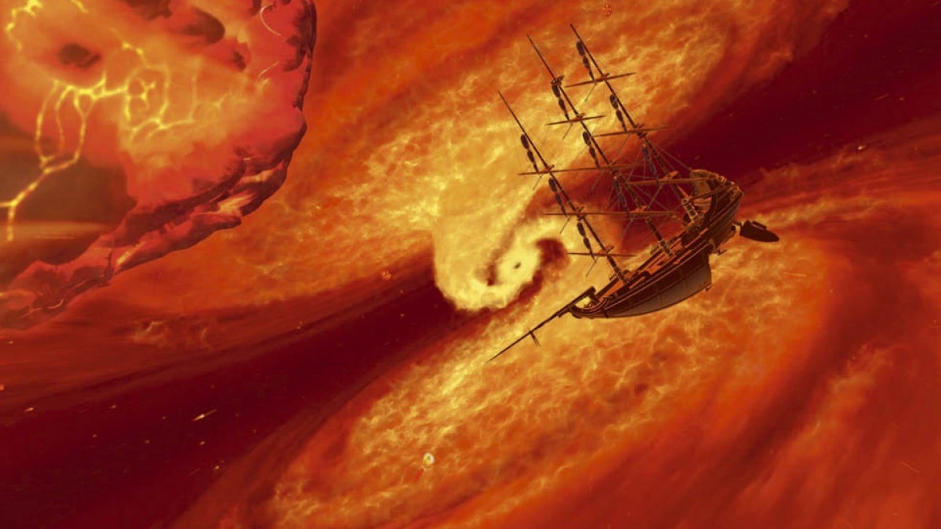 Sailing ships in space in Treasure Planet (2002) - a transliteration of Treasure Island in space that only makes for bad science-fiction