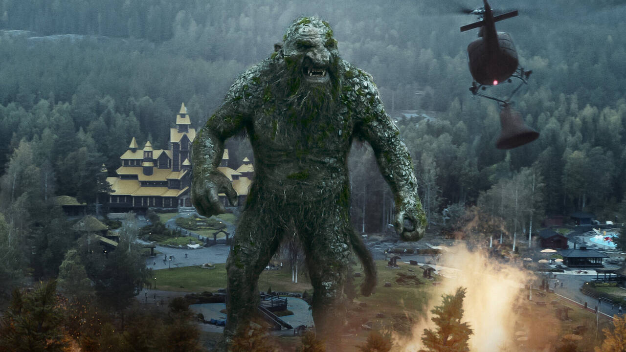 The troll rampages through the Norwegian countryside in Troll (2022)
