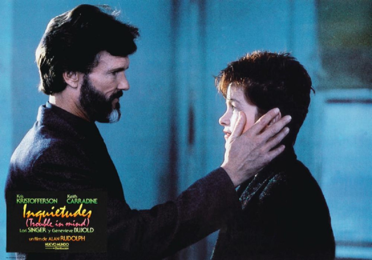 Kris Kristofferson and Genevieve Bujold in Trouble in Mind (1986)