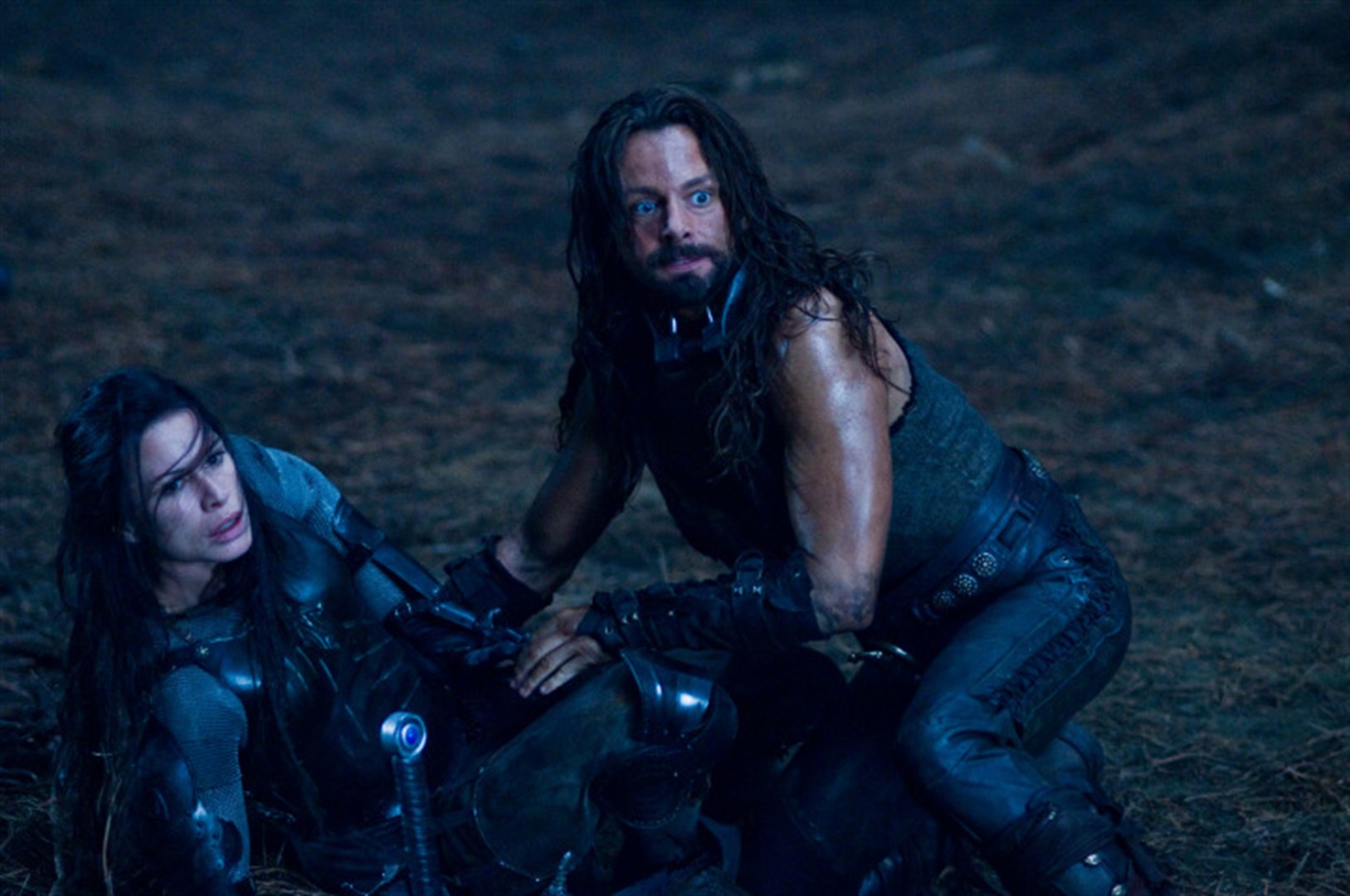 Sonja (Rhona Mitra) and Lucian (Michael Sheen) in Underworld: Rise of the Lycans (2005)