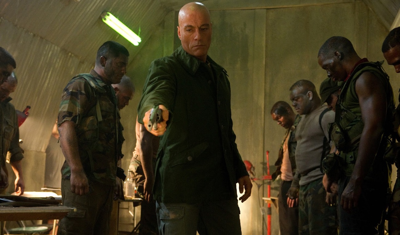 Luc Devereaux (Jean-Claude Van Damme) leading a rogue team of Unisols in Universal Soldier: Day of Reckoning (2012)