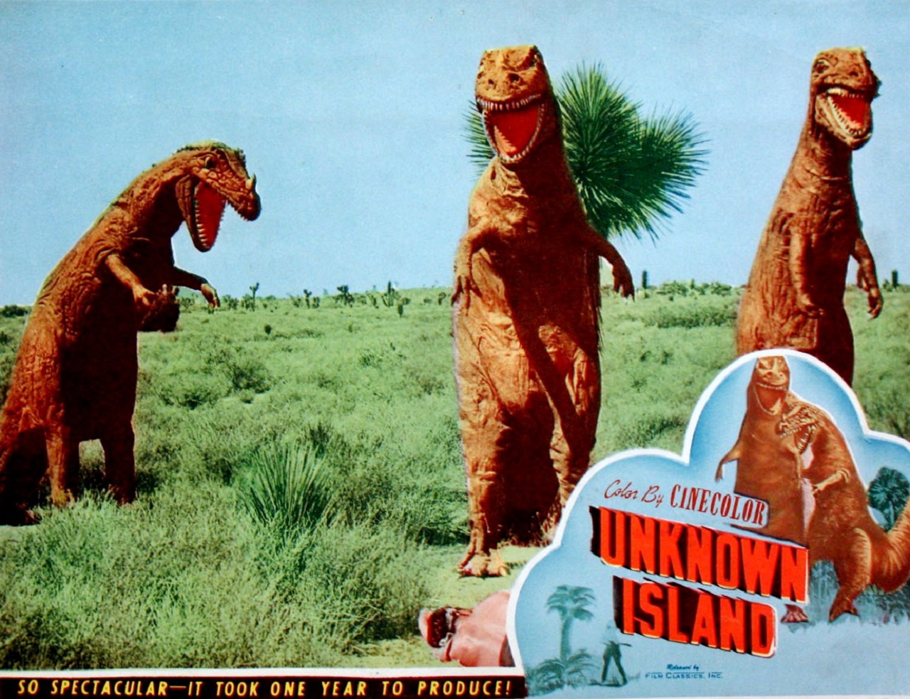 Island of dinosaurs in Unknown Island (1948)