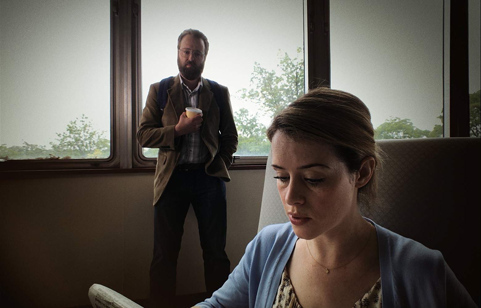 Claire Foy and her stalker Joshua Leonard in Unsane (2018)