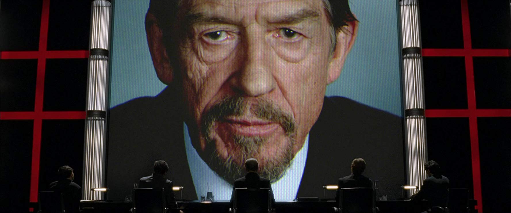 John Hurt as Adam Sutler, the dictator of England in V for Vendetta (2006)