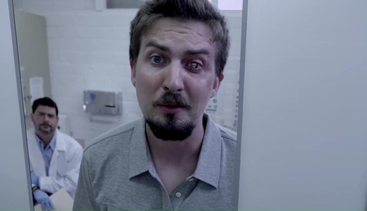 Adam Wingard, the director and star of the Phase I Clinical Trials, gets a camera implanted in his eye in V/H/S/2 (2013)