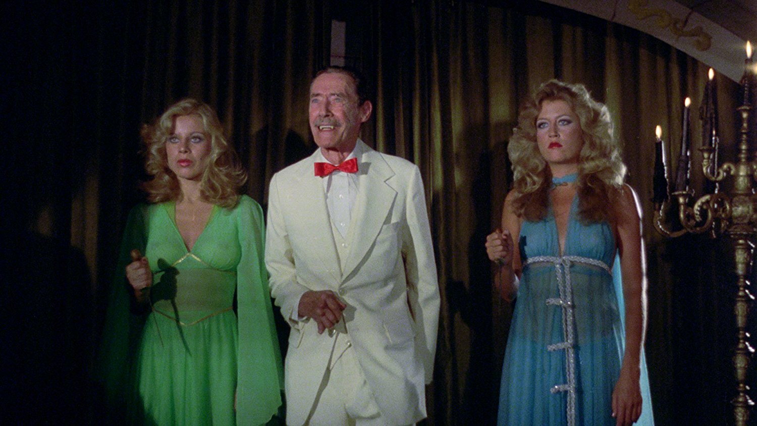 John Carradine. Katie Dolan and Lenka Novak in Vampire Hookers (1978)