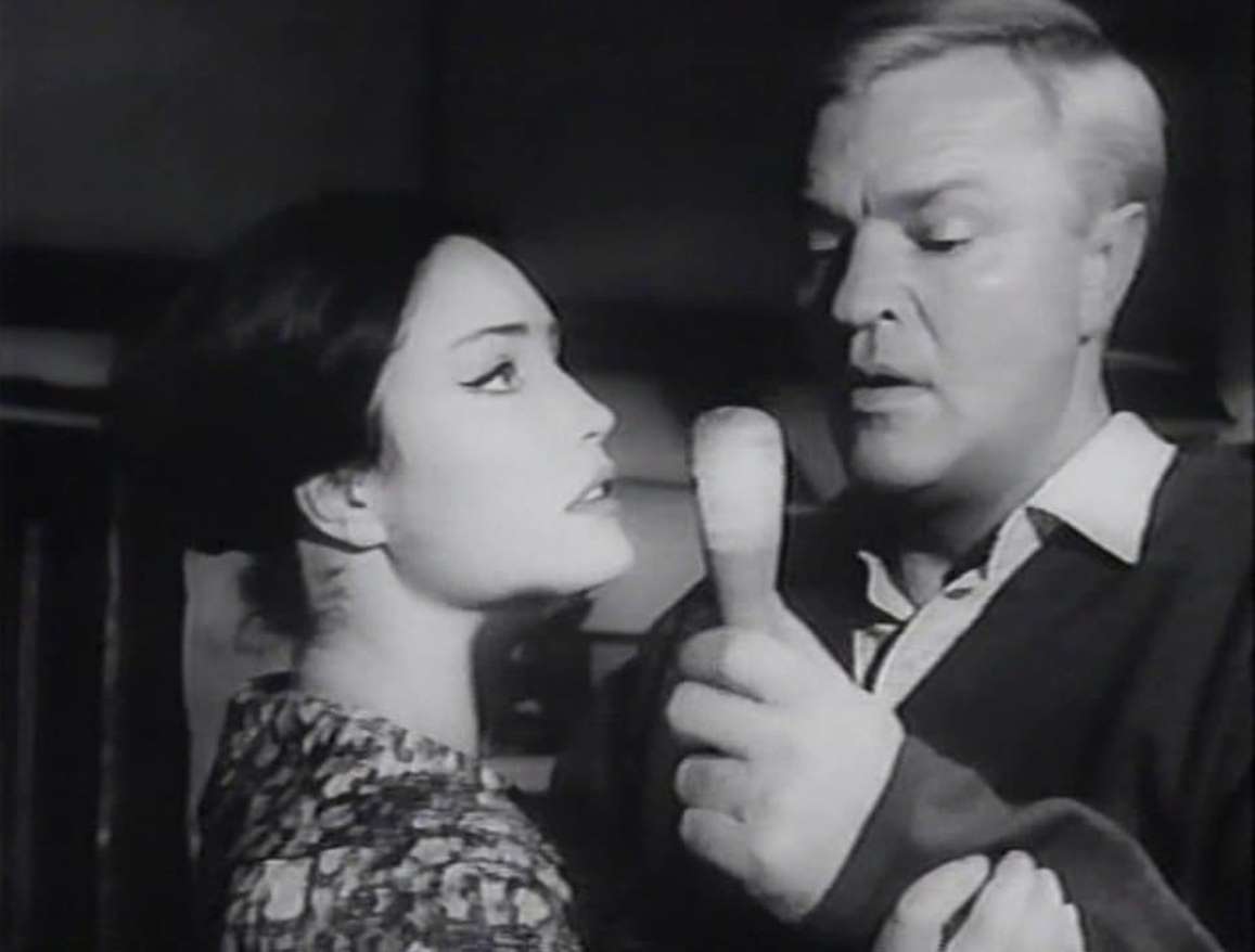 Peter van Eyck and Anne Heywood in Vengeance/The Brain (1962)