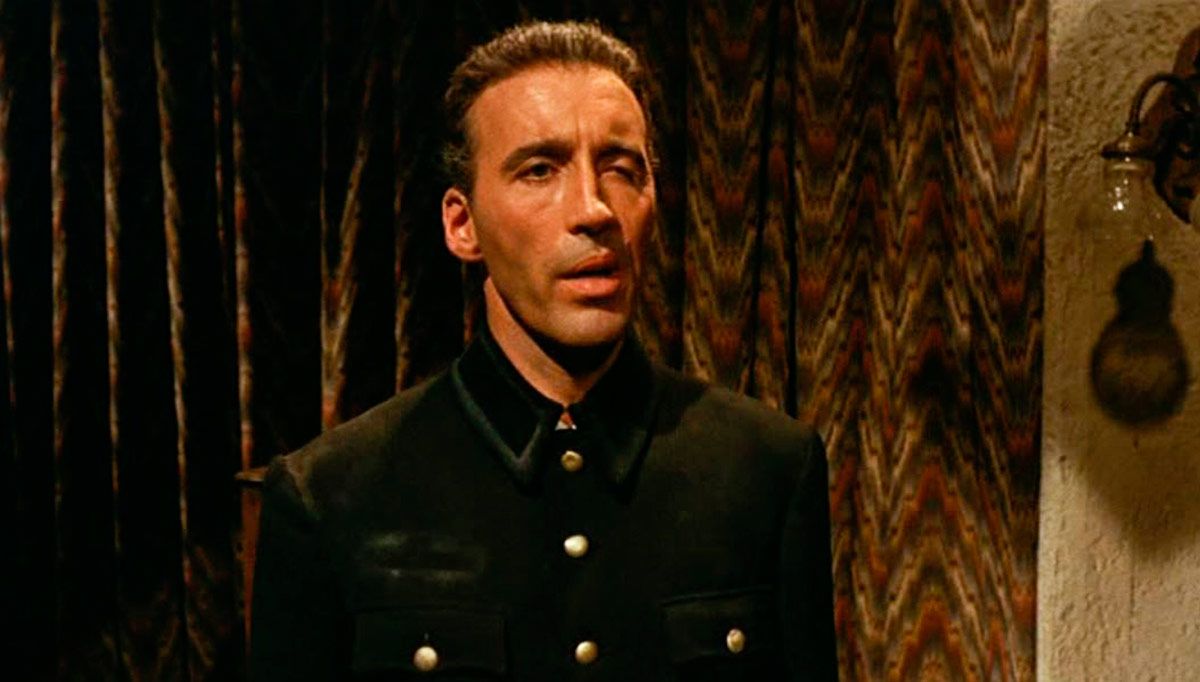 Christopher Lee as the manservant Erich in The Virgin of Nuremberg (1963)