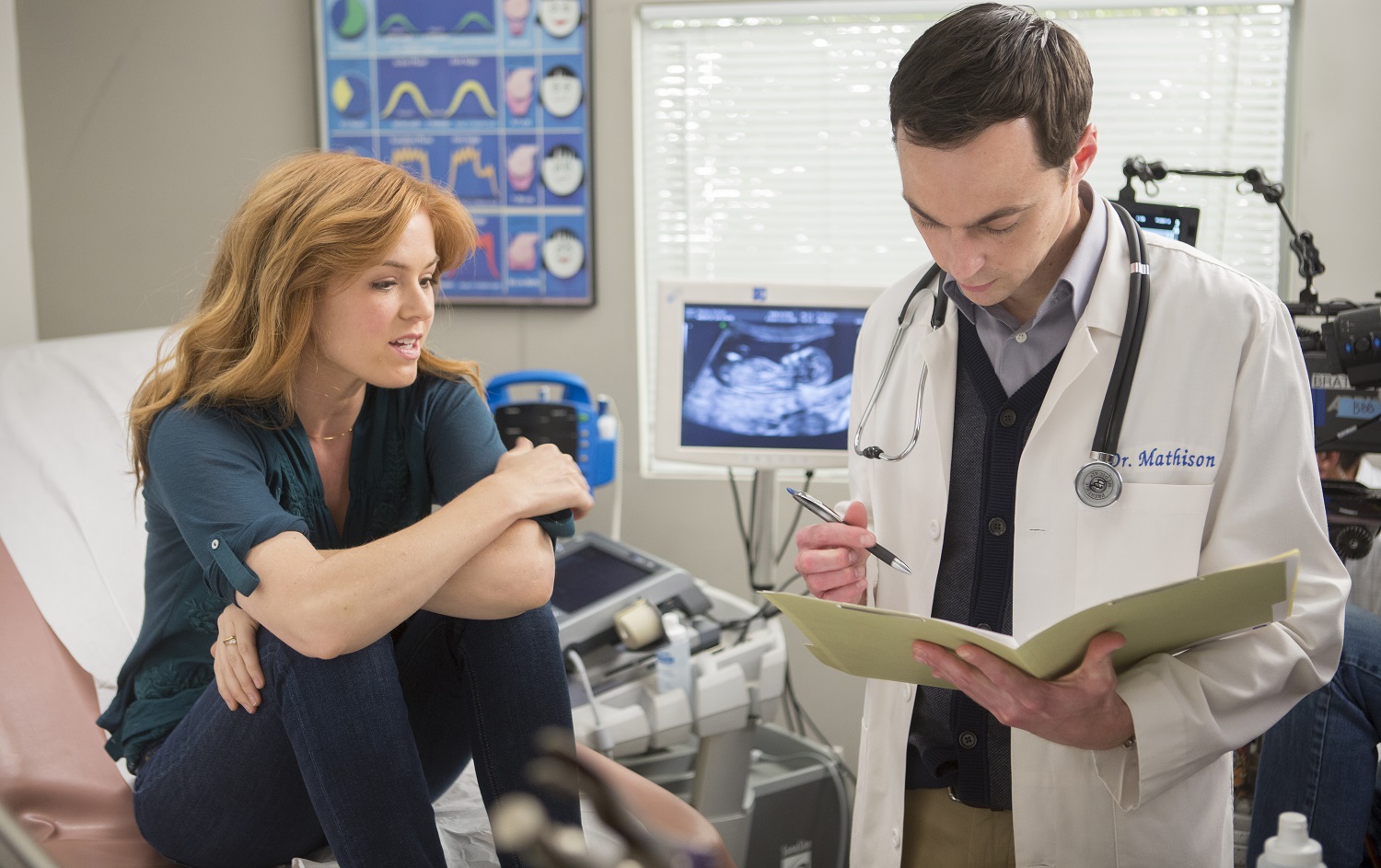 Isla Fisher and her doctor Jim Parsons in Visions (2015)