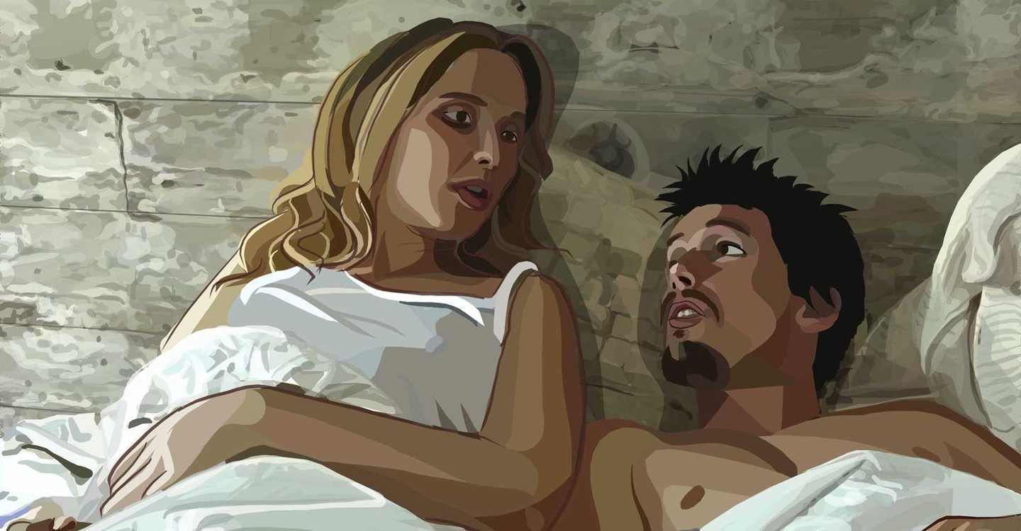Animated cameos from Julie Delpy and Ethan Hawke from Richard Linklater's Before Sunrise in Waking Life (2001)