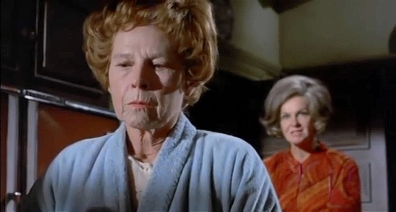 Psychological games between (l to r) Ruth Gordon and Geraldine Page in What Ever Happened to Aunt Alice? (1969)