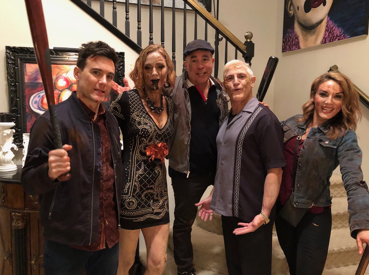 Rob Belushi, Erinn Hayes, Vince Donvito, Carlos Alazraqui and Jill-Michele Melean in Witness Infection (2020)