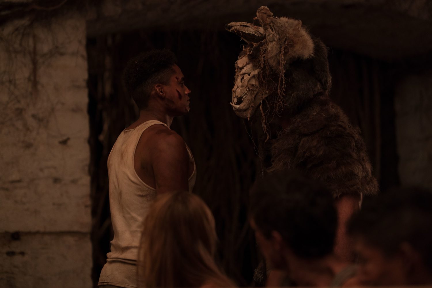 Adain Bradley confronts one of The Foundation in Wrong Turn (2021)