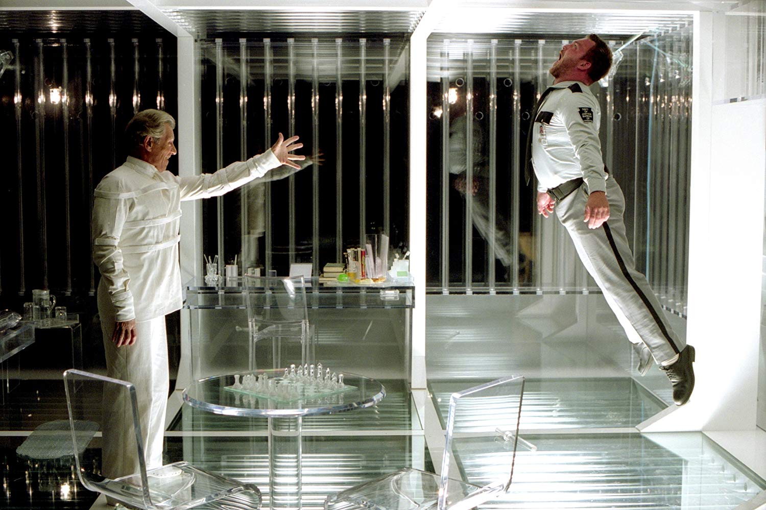 Ian McKellen as Magneto makes an escape from custody in X2 (2003)