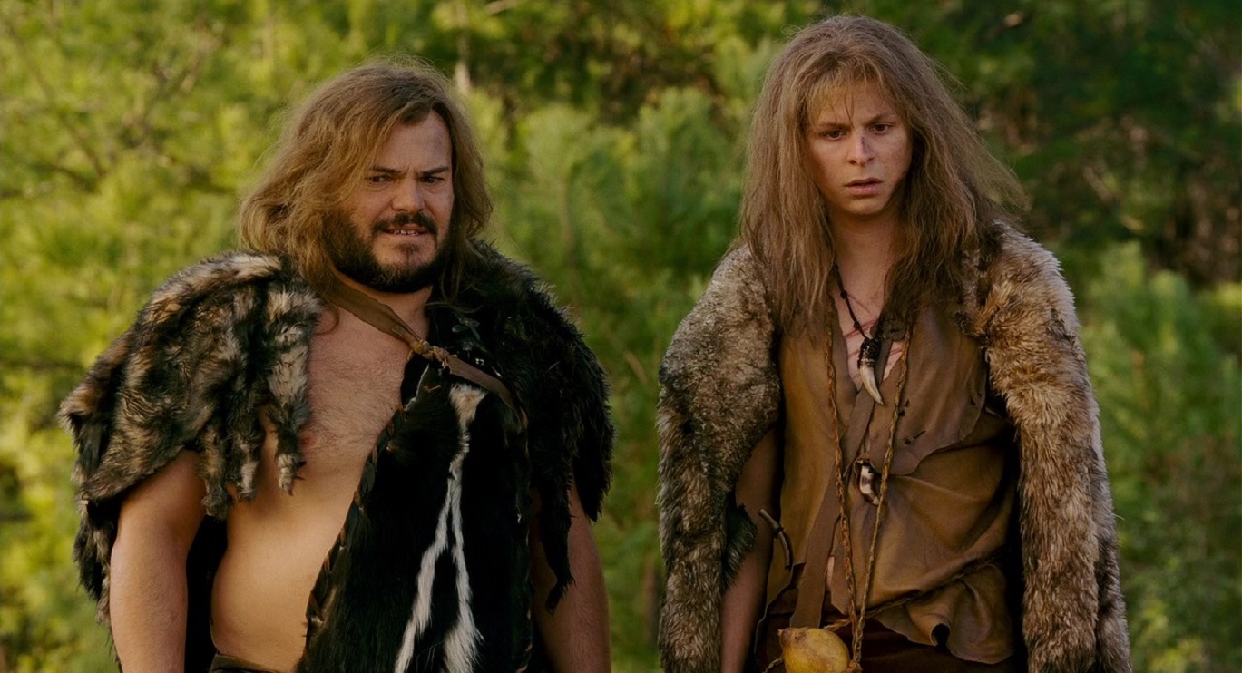 Cavemen (l to r) Zed (Jack Black) and Oh (Michael Cera) in Year One (2009)