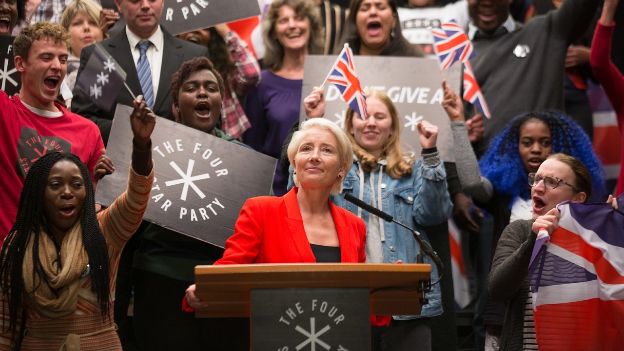 Emma Thompson as Vivienne Rook the populist politician who becomes Prime Minister in Years and Years (2019)