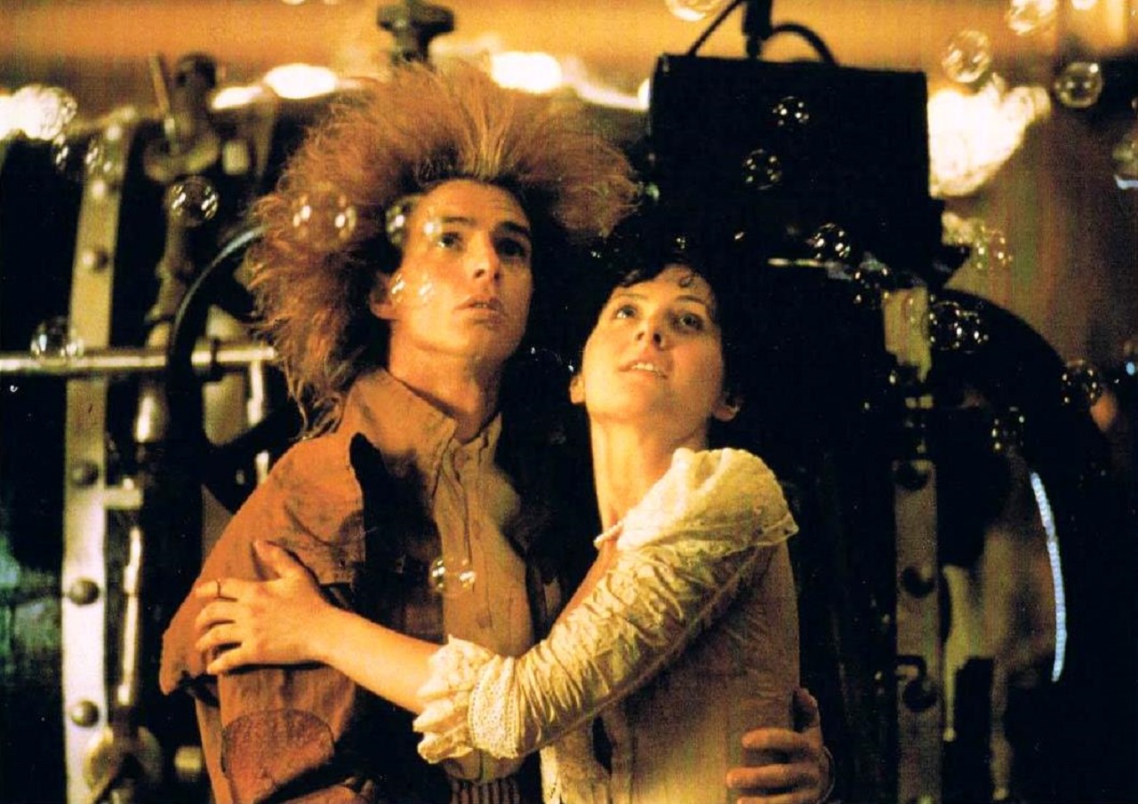 Albert Einstein (Yahoo Serious) and Marie Curie (Odile Le Clezio) in Young Einstein (1988)