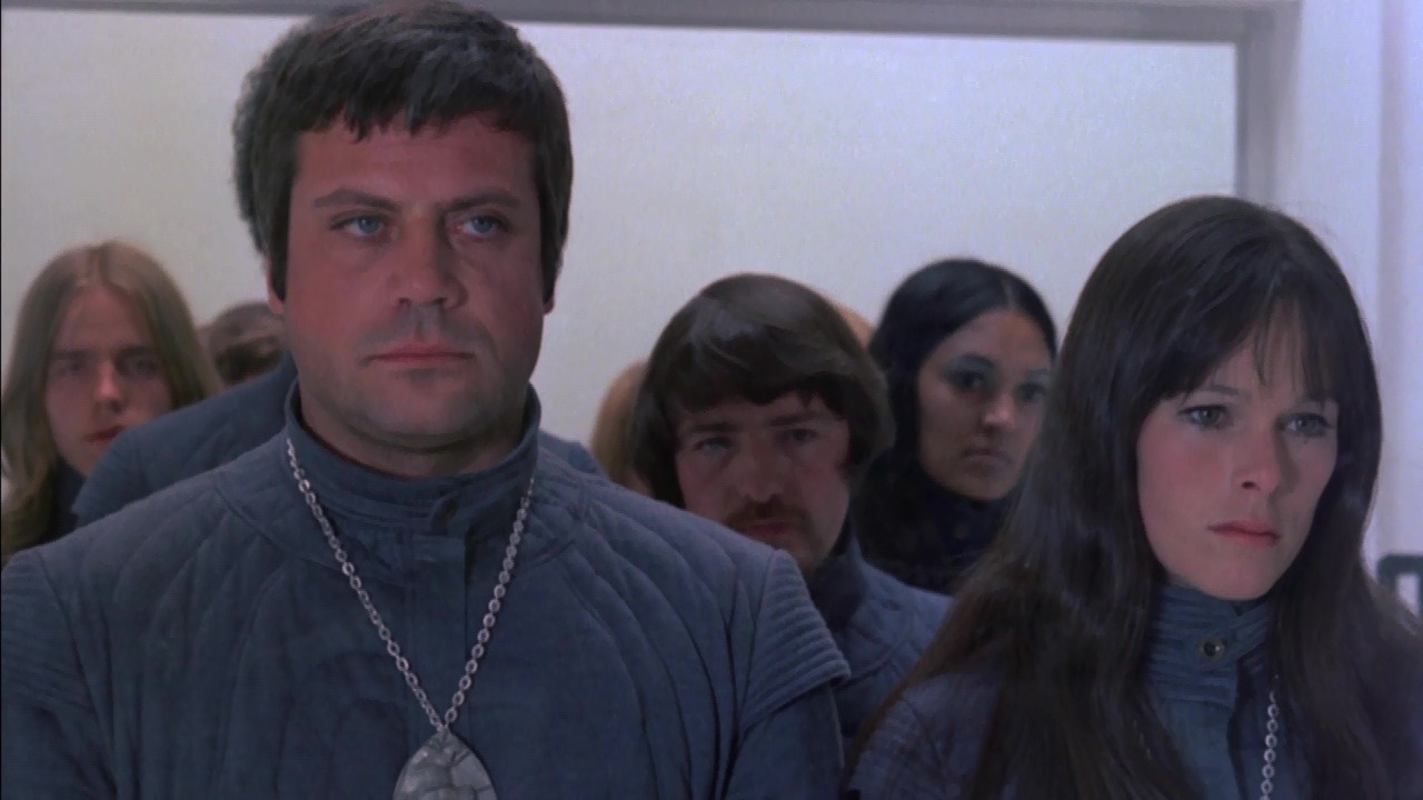 Oliver reed and Geraldine Chaplin - a pregnant couple in a future where childbirth is outlawed in Z.P.G. (Zero Population Growth) (1972)