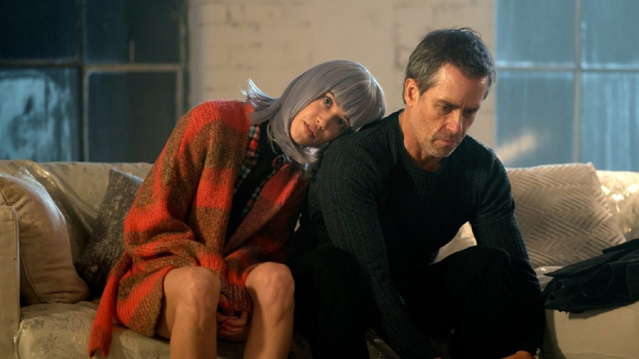 Guy Pearce and android Matilda Lutz in Zone 414 (2021)