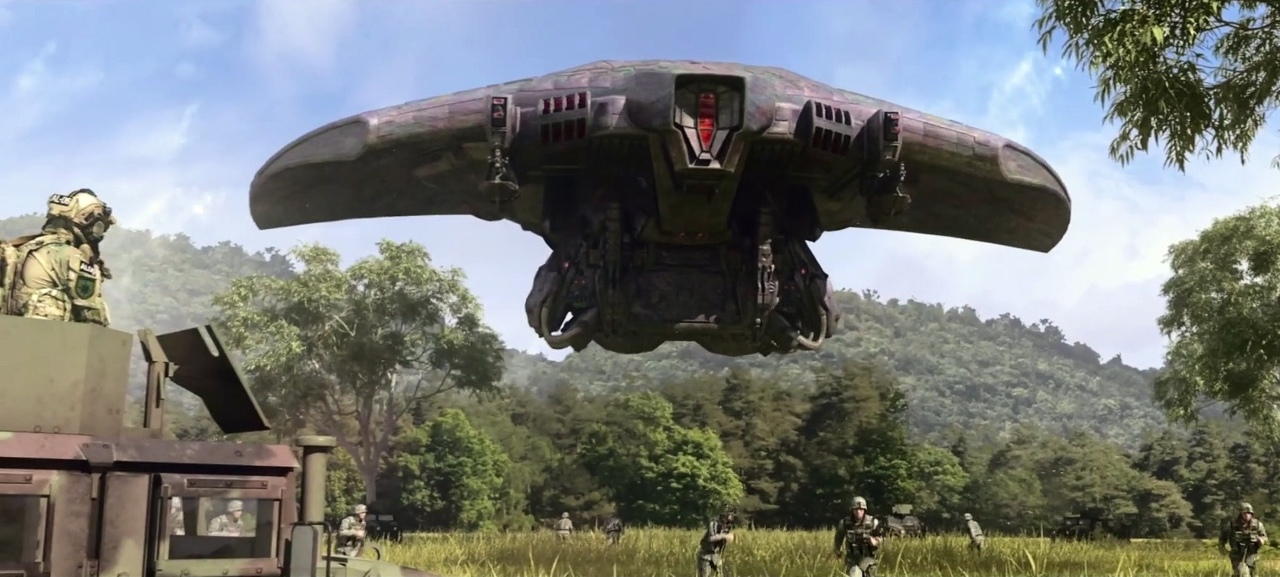 The arrival of the Martian ships in Alien Conquest (2021)