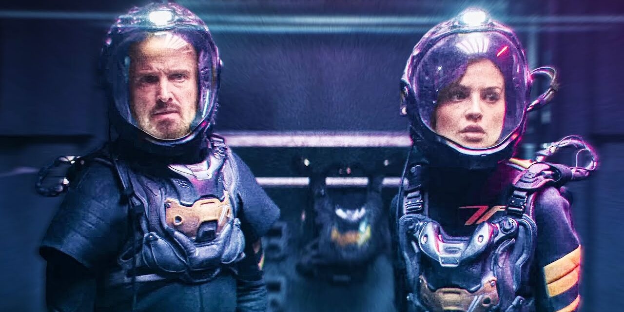 Aaron Paul and Eiza Gonzalez in Ash (2025)