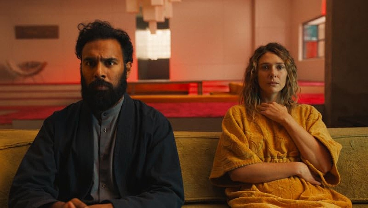 Himesh Patel and Elizabeth Olsen in The Assessment (2024)