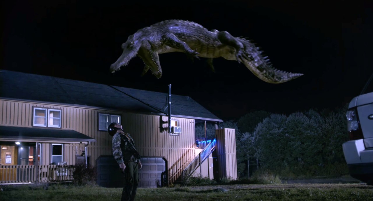Giant flying alligator in Bad CGI Gator (2023)