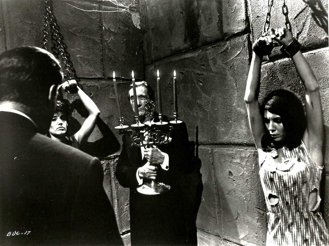 John Carradine, Vicki Volante and Barbara Bishop in Blood of Dracula's Castle (1969)